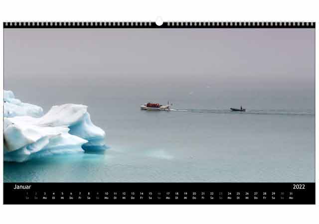Jahreskalender Island | Januar 2022 | J&ouml;kuls&aacute;rl&oacute;n